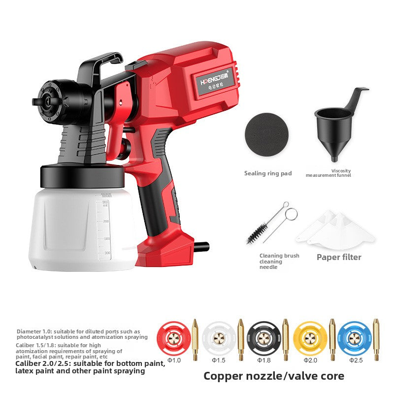 Electric spray gun, lithium battery-powered small rechargeable