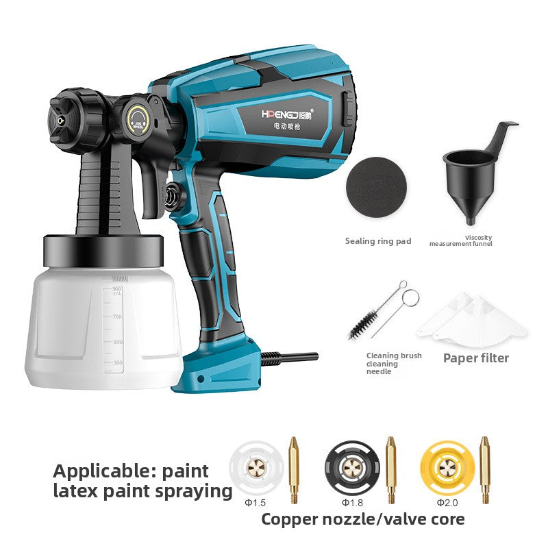 Electric spray gun, lithium battery-powered small rechargeable