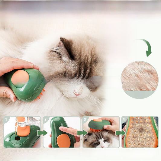 Electric steam cat brush
