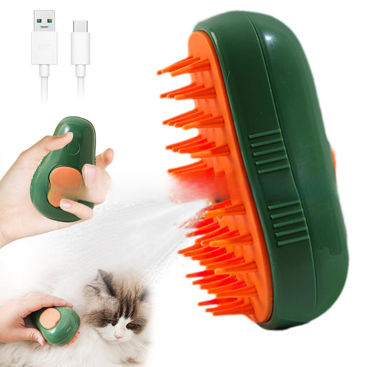 Electric steam cat brush