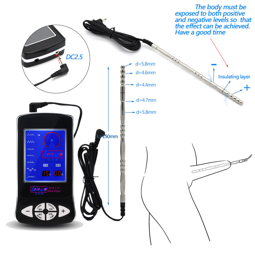 Electric Stimulation Adult Toy Set with Anal Plug and Penis Ring