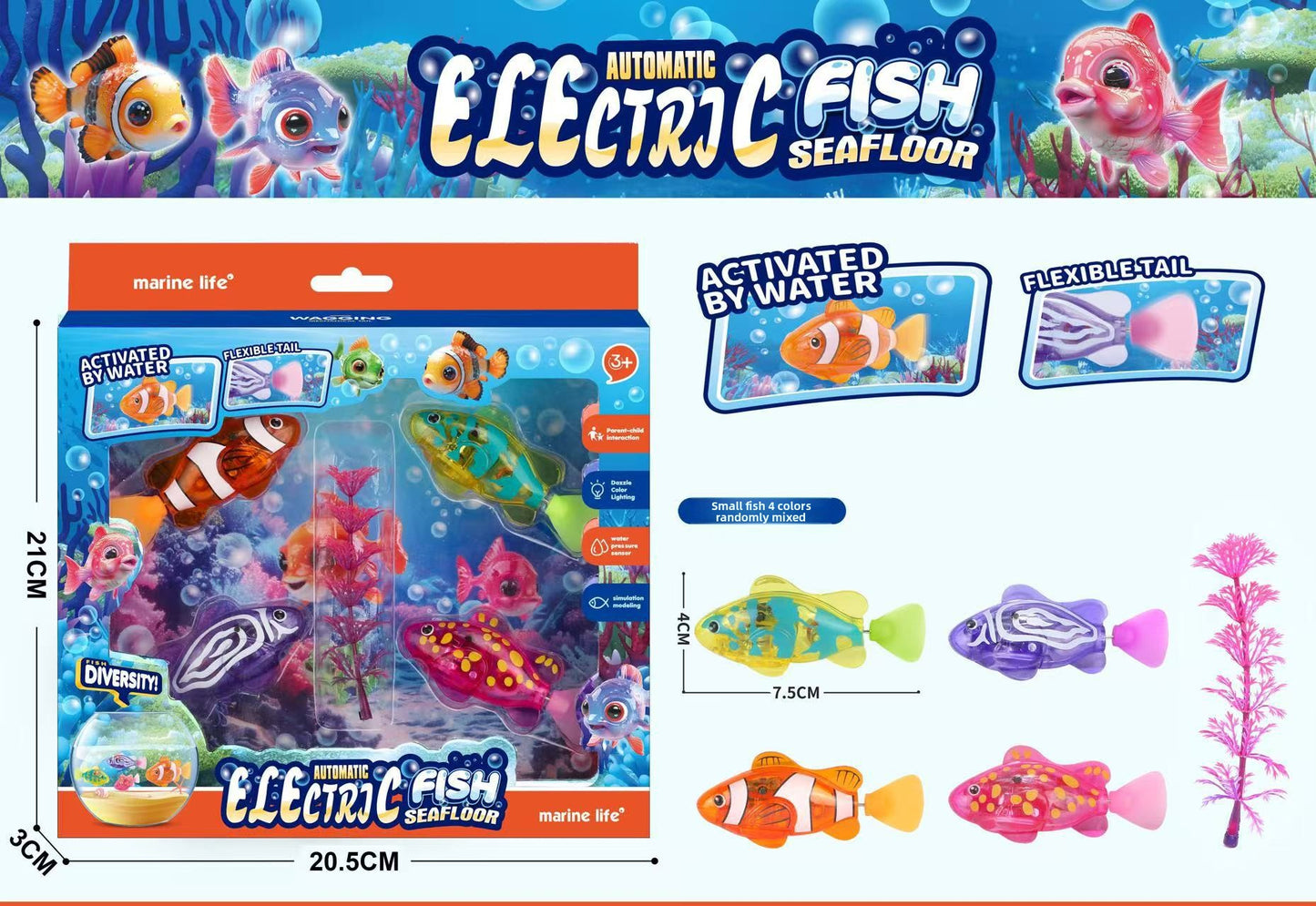 Electric Swimming Fish Toy with Music and Lights