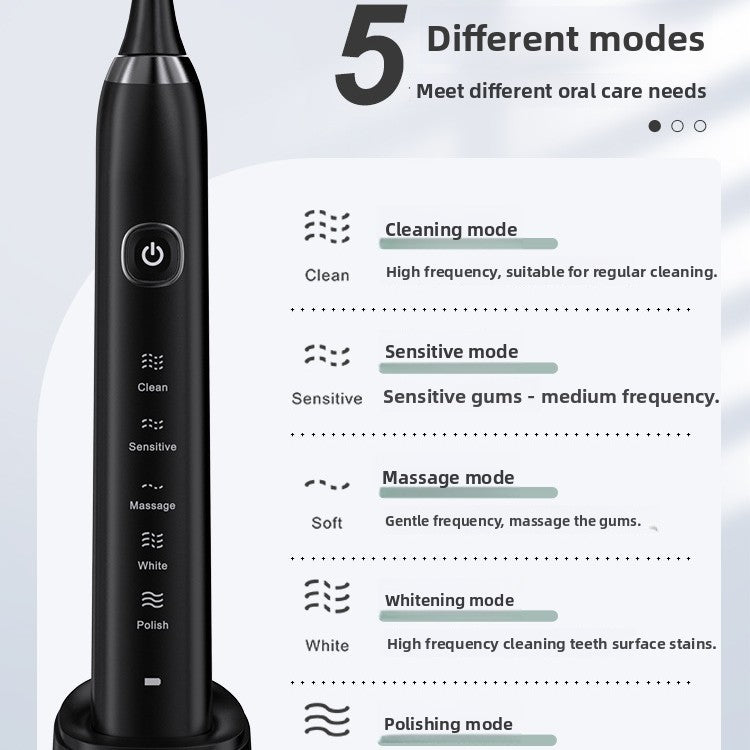 Electric Toothbrush with 8 Brush Heads 5 Speed Modes