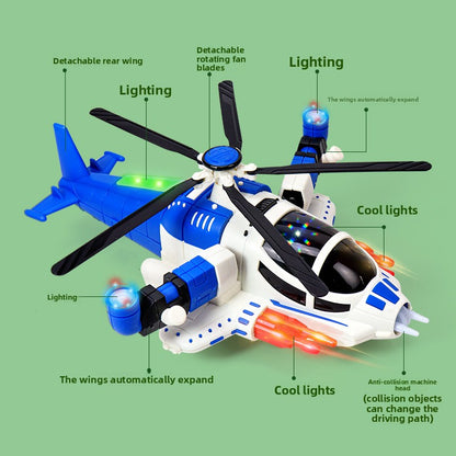 Electric transforming aircraft children's toy