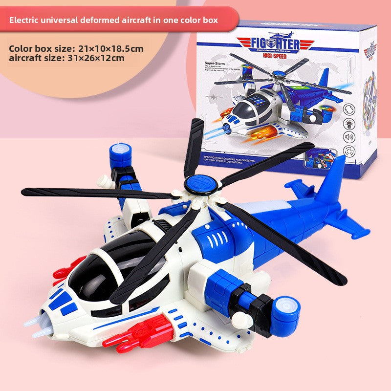 Electric transforming aircraft children's toy