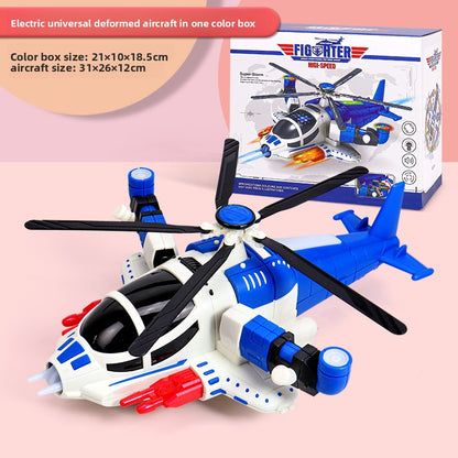 Electric transforming aircraft children's toy