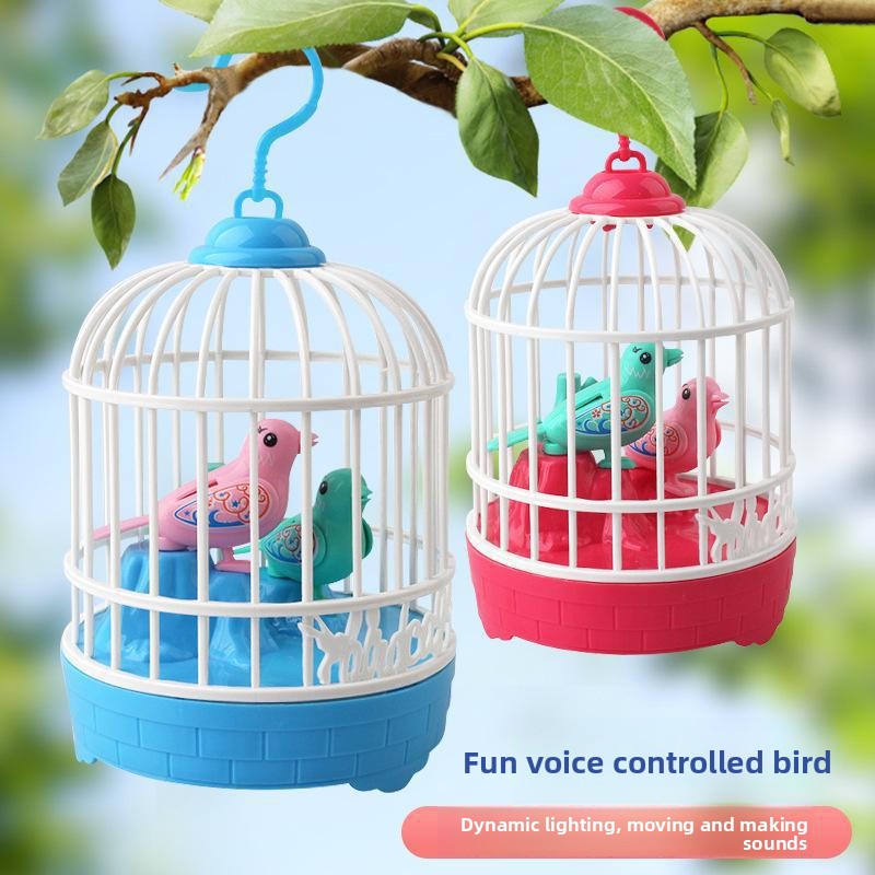 Electric Voice Control Bird Toy with Light