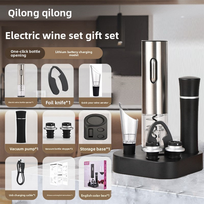 Electric Wine Bottle Opener Set with Accessories