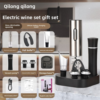 Electric Wine Bottle Opener Set with Accessories
