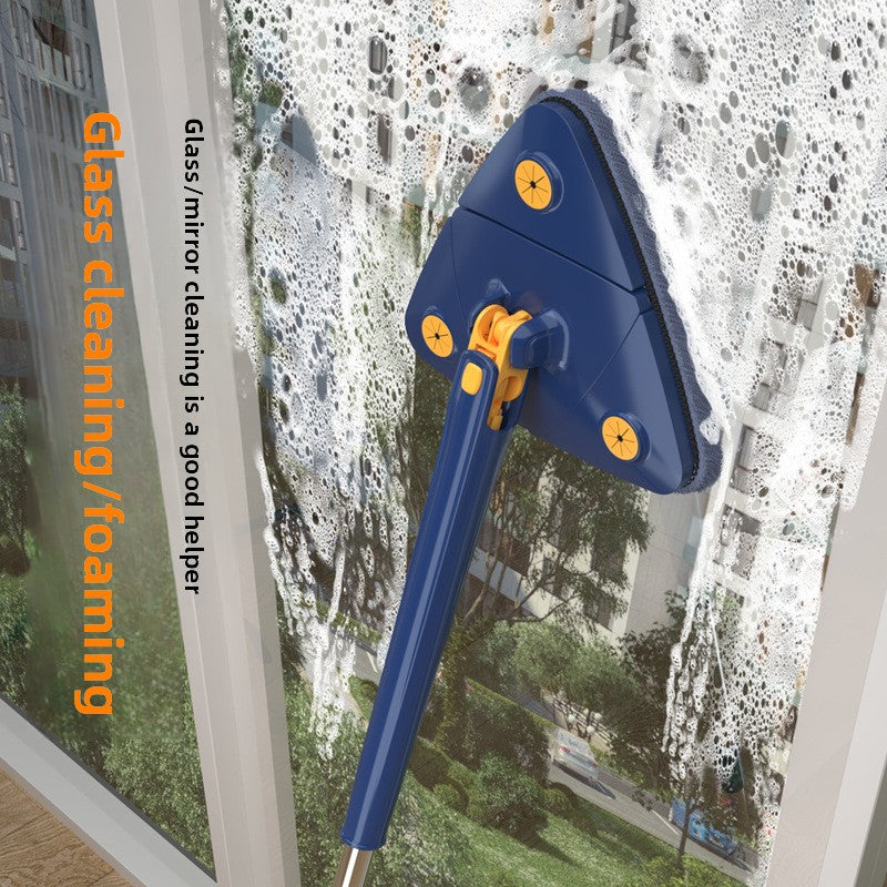 Electrically-operated hand-wrenching non-hand-washing triangular mop
