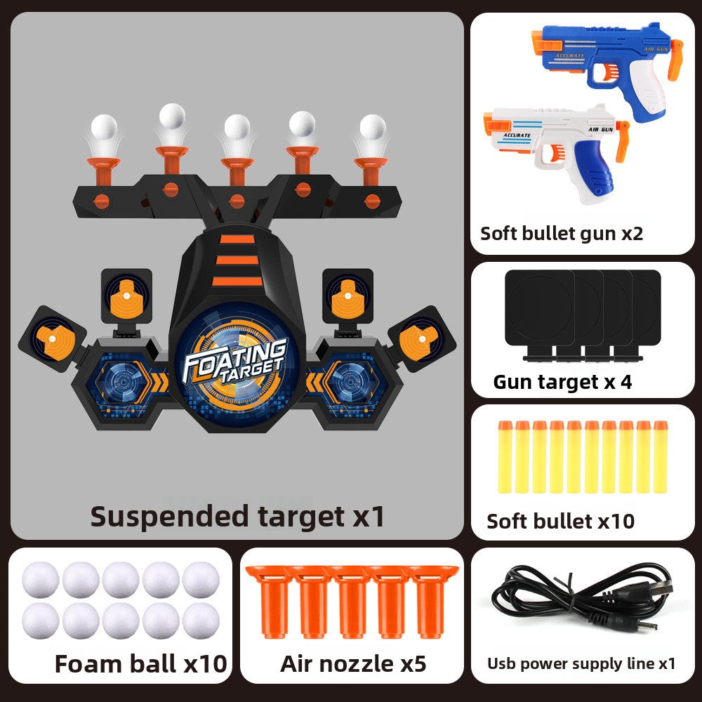 Electrically-powered suspended target soft-bullet gun toy