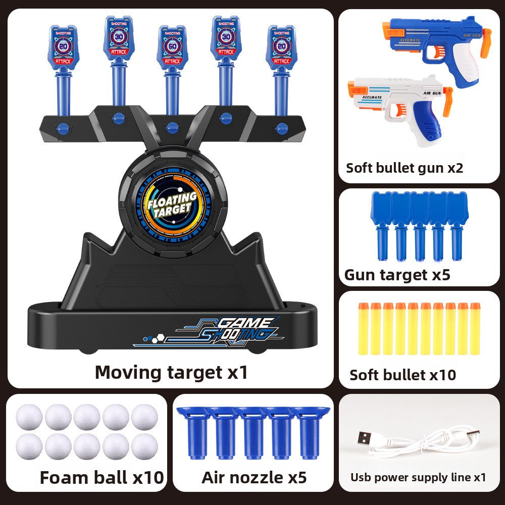 Electrically-powered suspended target soft-bullet gun toy