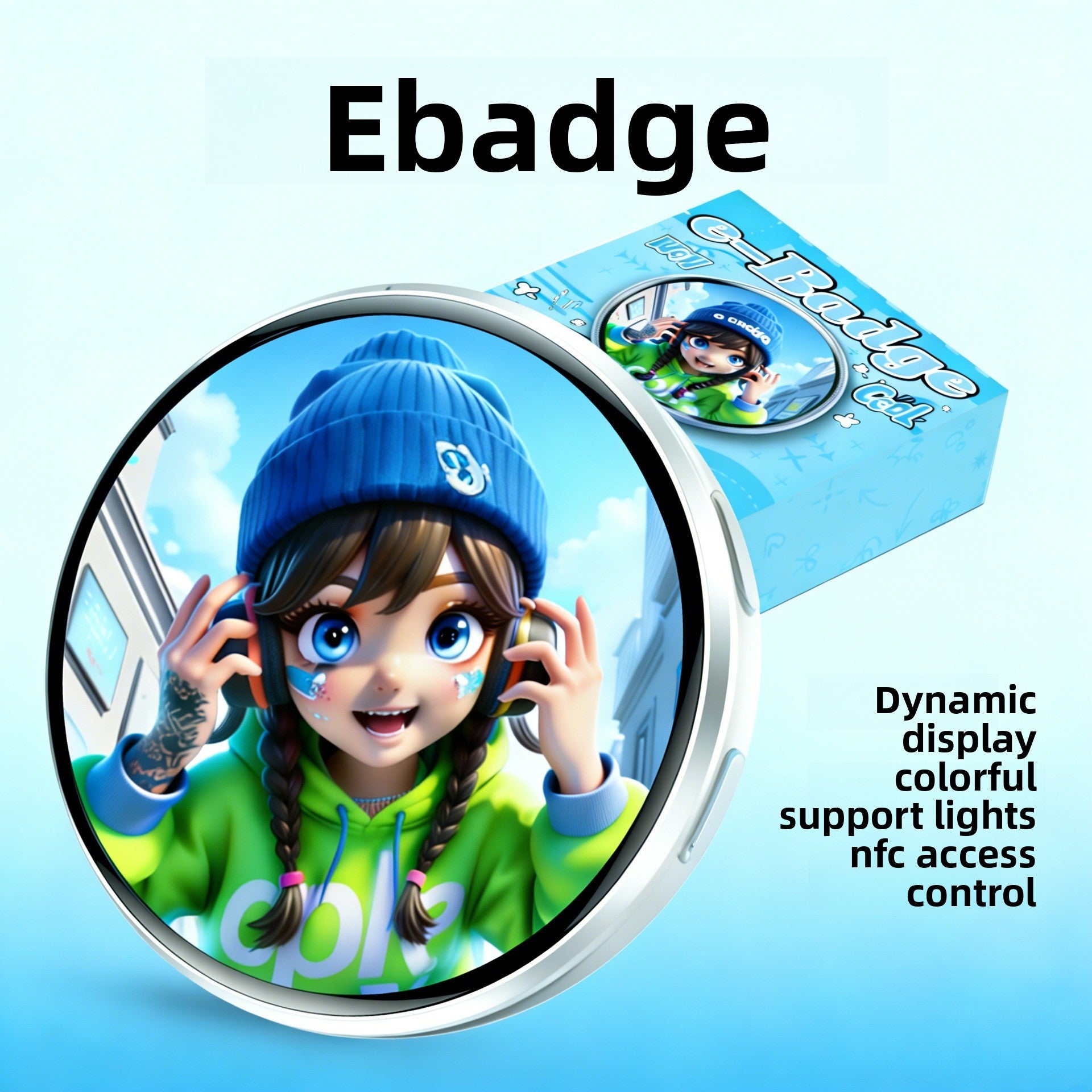 Electronic Dynamic Light-Up Badge with NFC