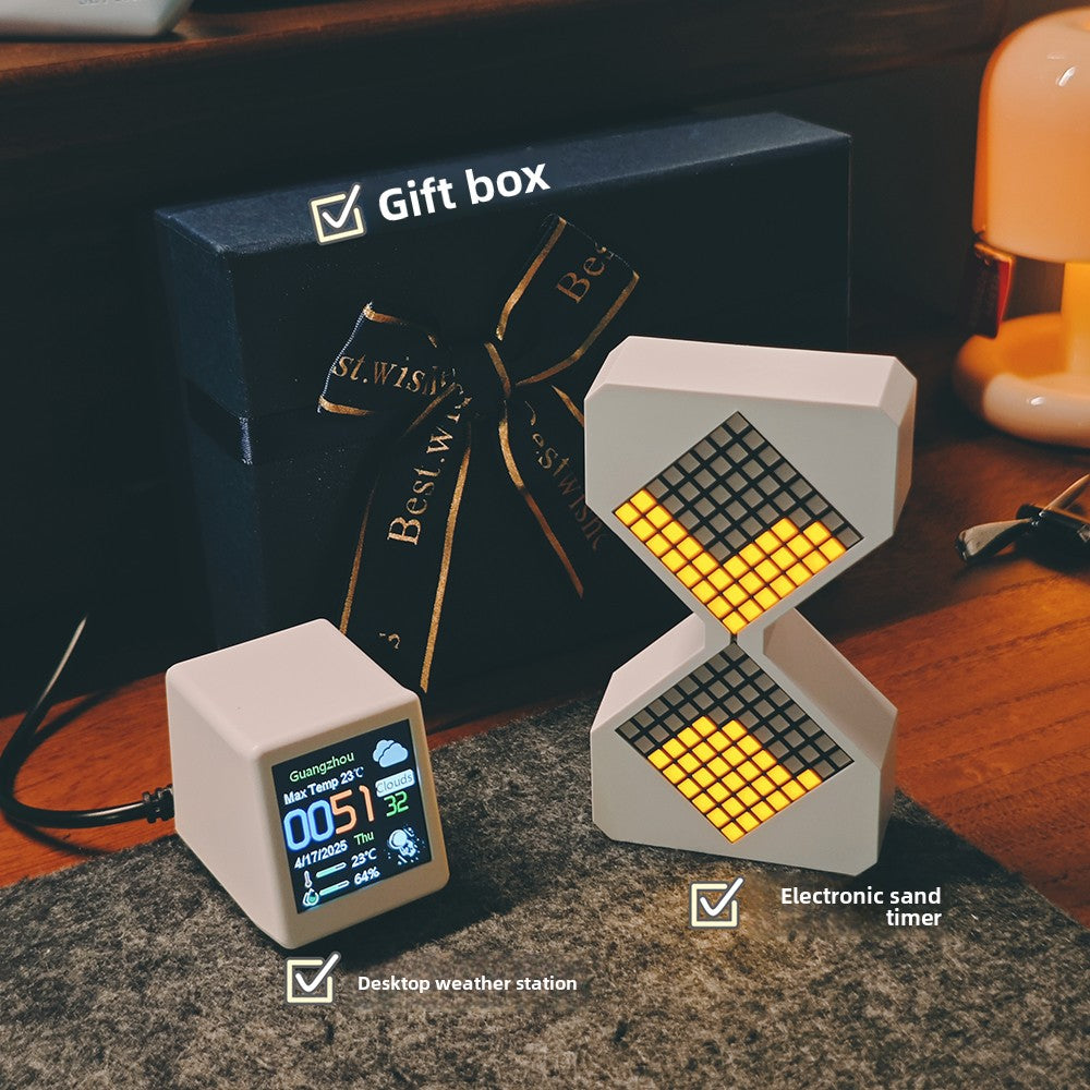 Electronic Hourglass Desktop Decoration with Light Display