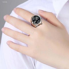 Personalized Ring Watch Black Single Unit Z1026