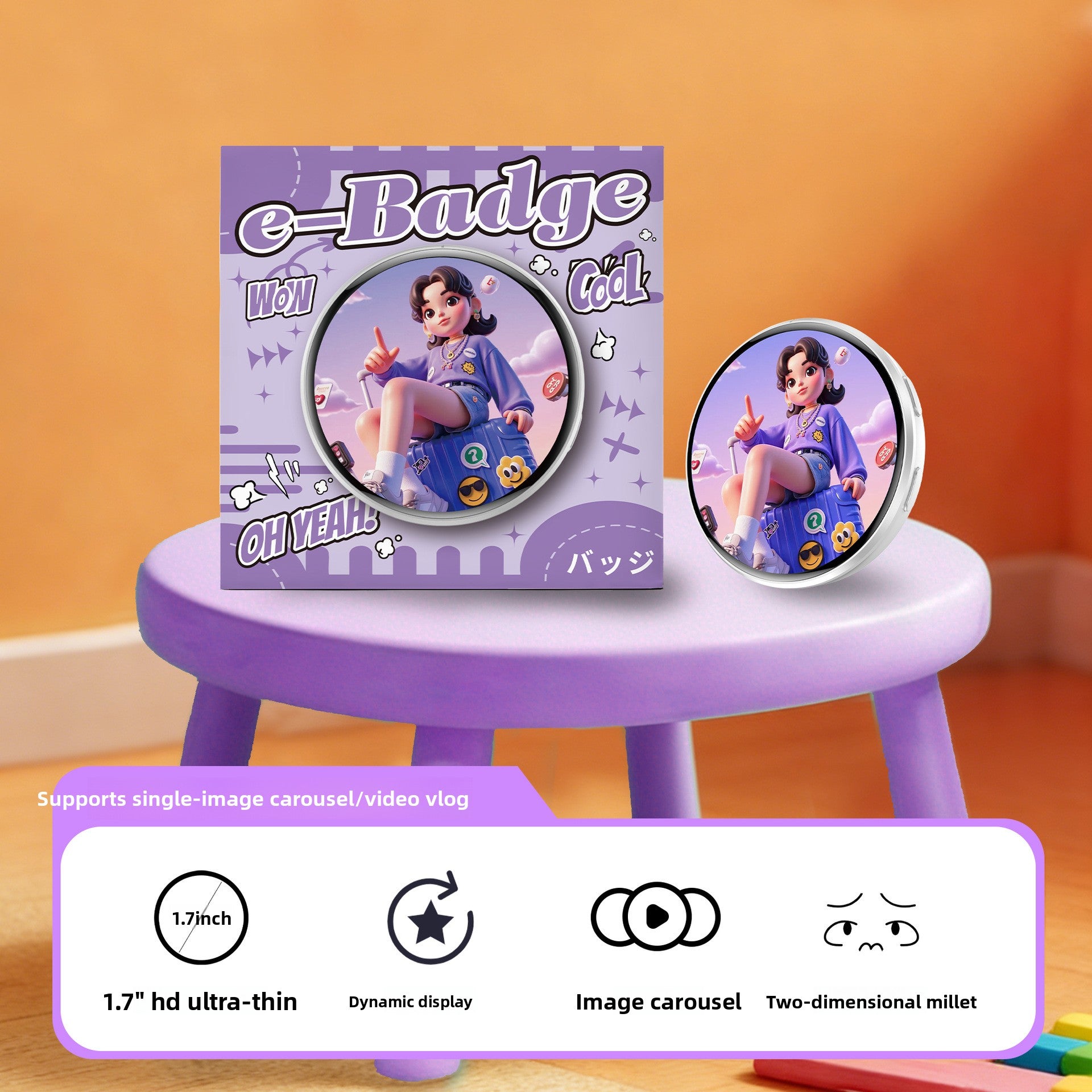 Electronic NFC Dynamic Badge with Touch Screen