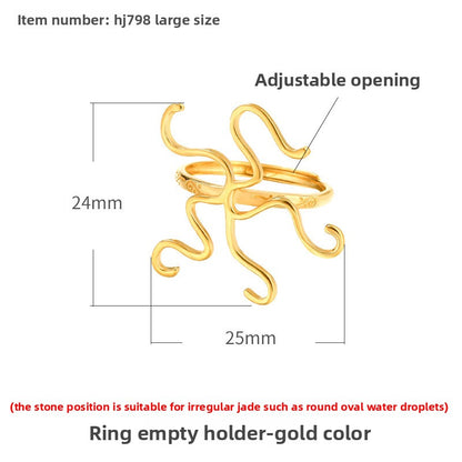 Electroplated Adjustable Ring for DIY Jewelr