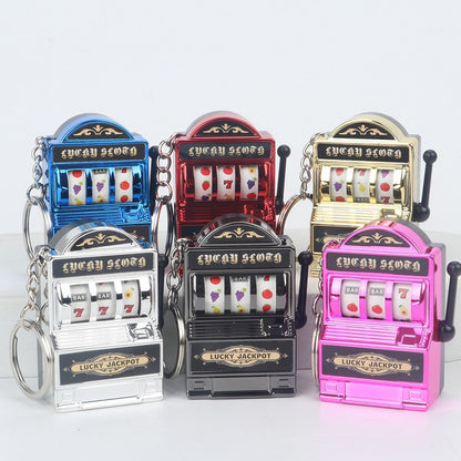 Electroplated Fruit Machine Keychain Spinning Charm