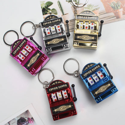 Electroplated Fruit Machine Keychain Spinning Charm