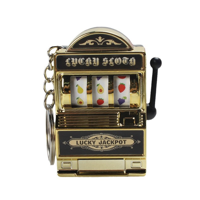 Electroplated Fruit Machine Keychain Spinning Charm