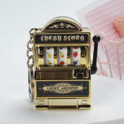 Electroplated Fruit Machine Keychain Spinning Charm