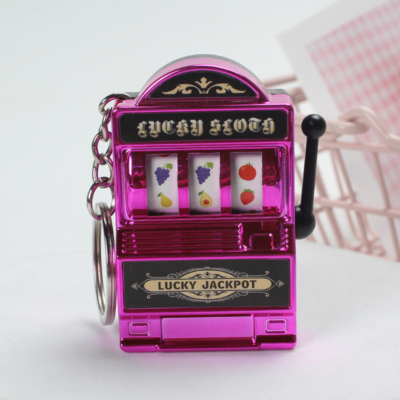 Electroplated Fruit Machine Keychain Spinning Charm