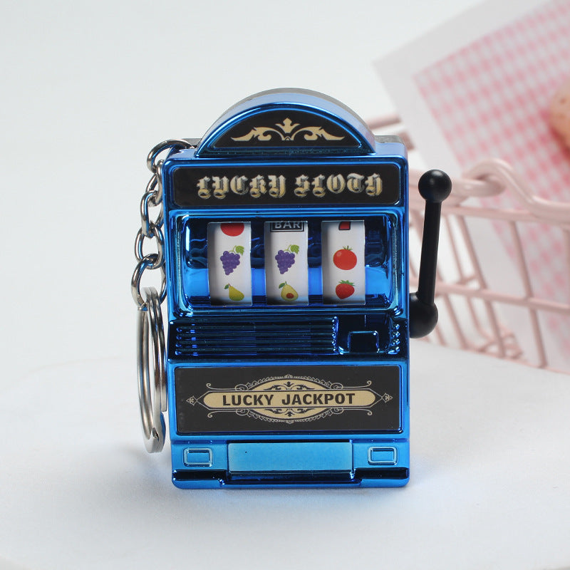 Electroplated Fruit Machine Keychain Spinning Charm