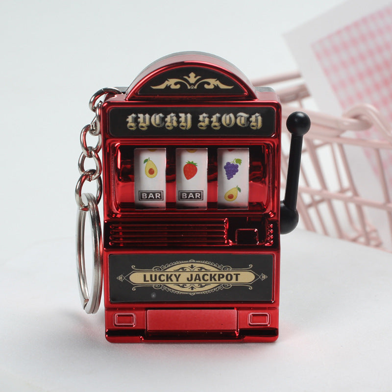 Electroplated Fruit Machine Keychain Spinning Charm