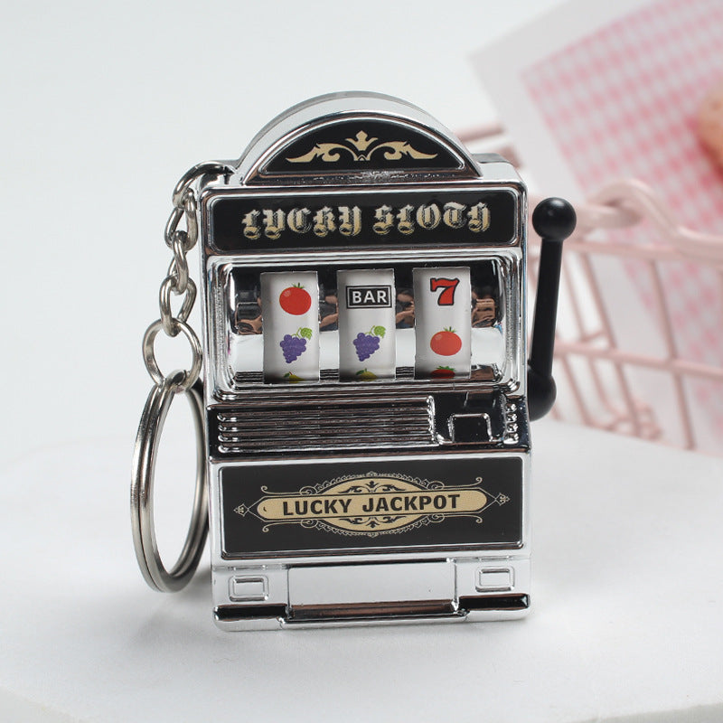 Electroplated Fruit Machine Keychain Spinning Charm