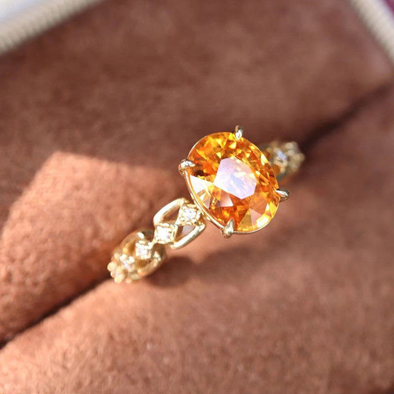 Electroplated Gold Adjustable Open Ring with Floral Design