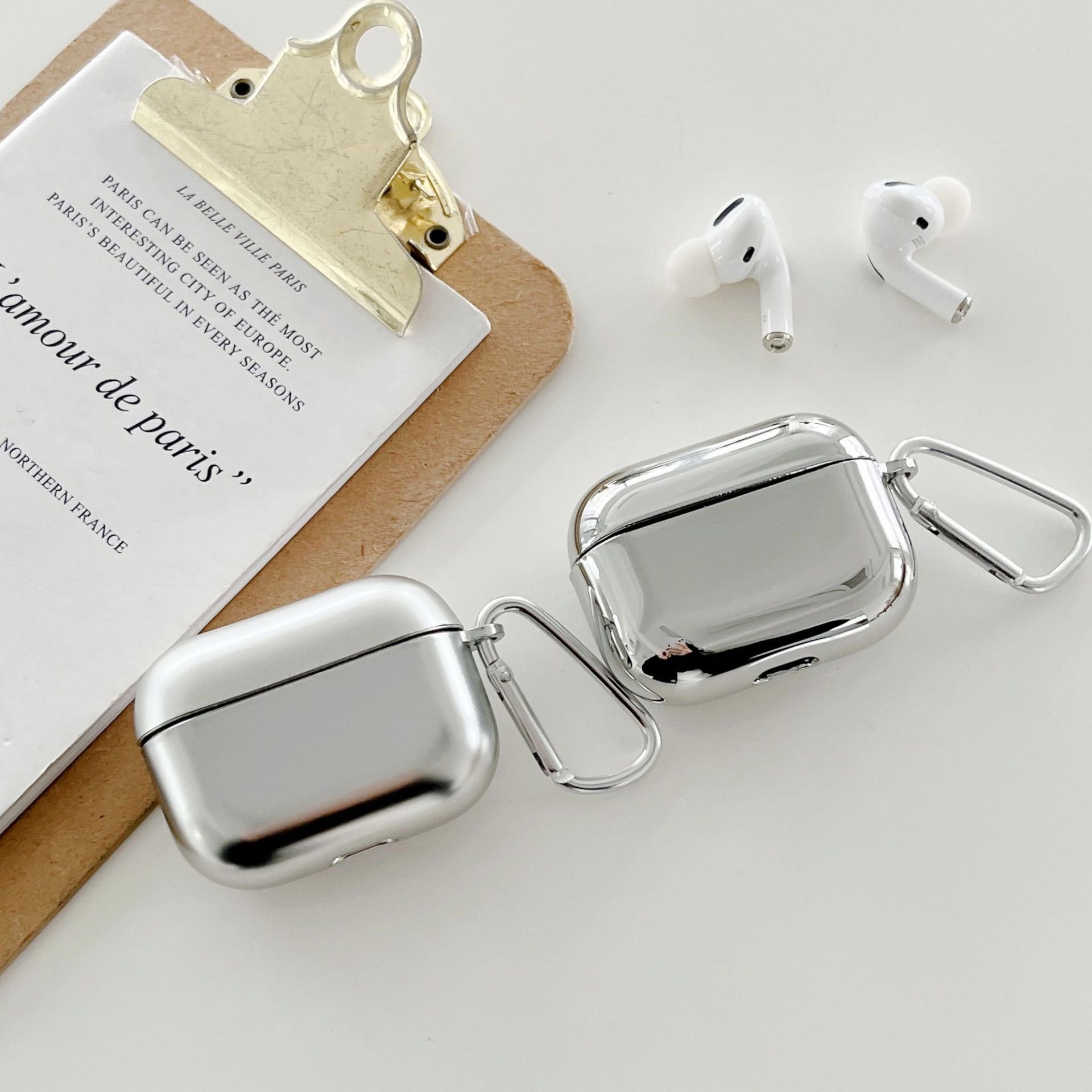 Electroplated Mirror Silver AirPods Protective Case