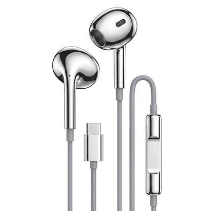 Electroplated Silver Glossy Wired Headphones