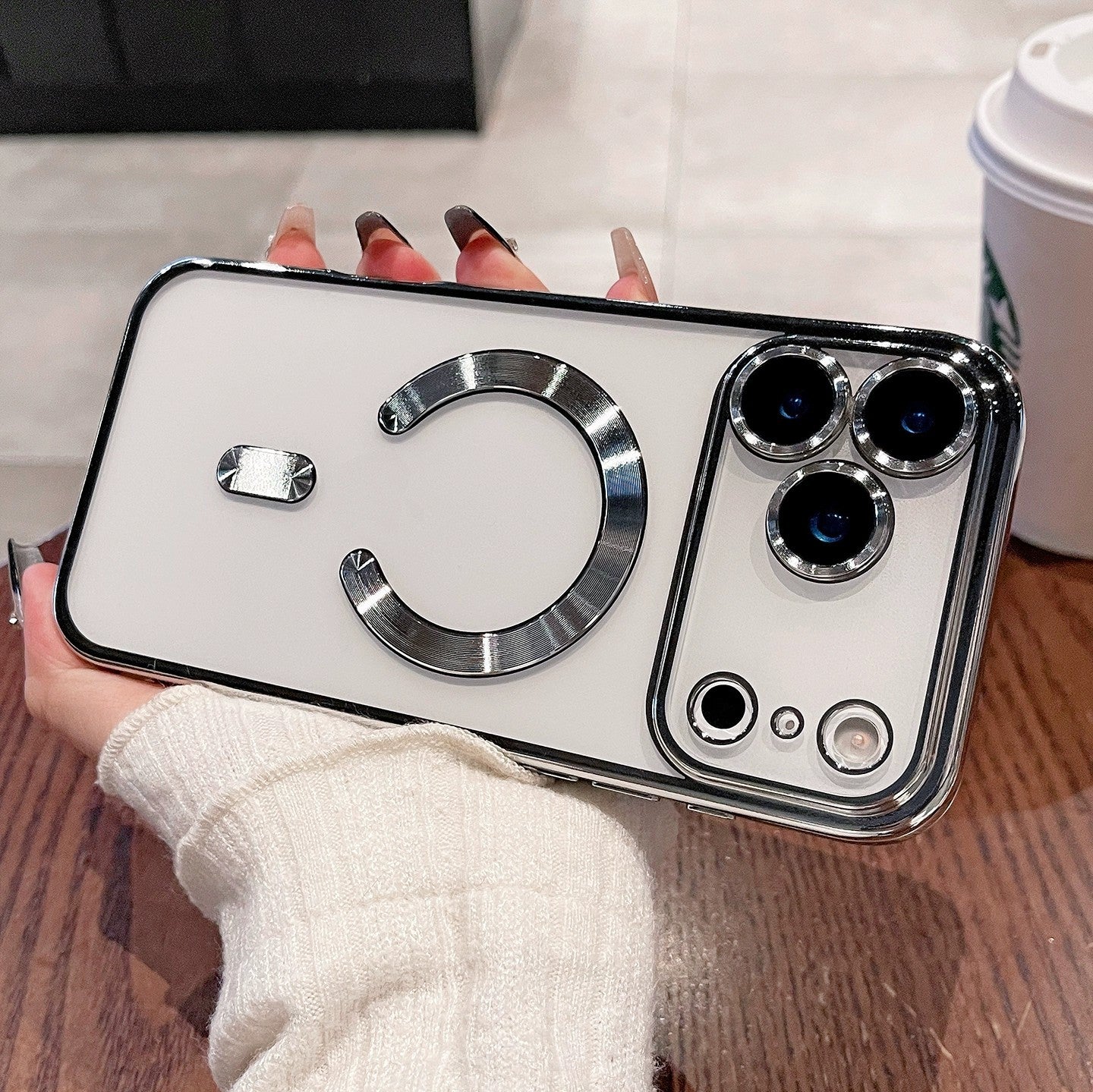 Electroplated transparent phone case