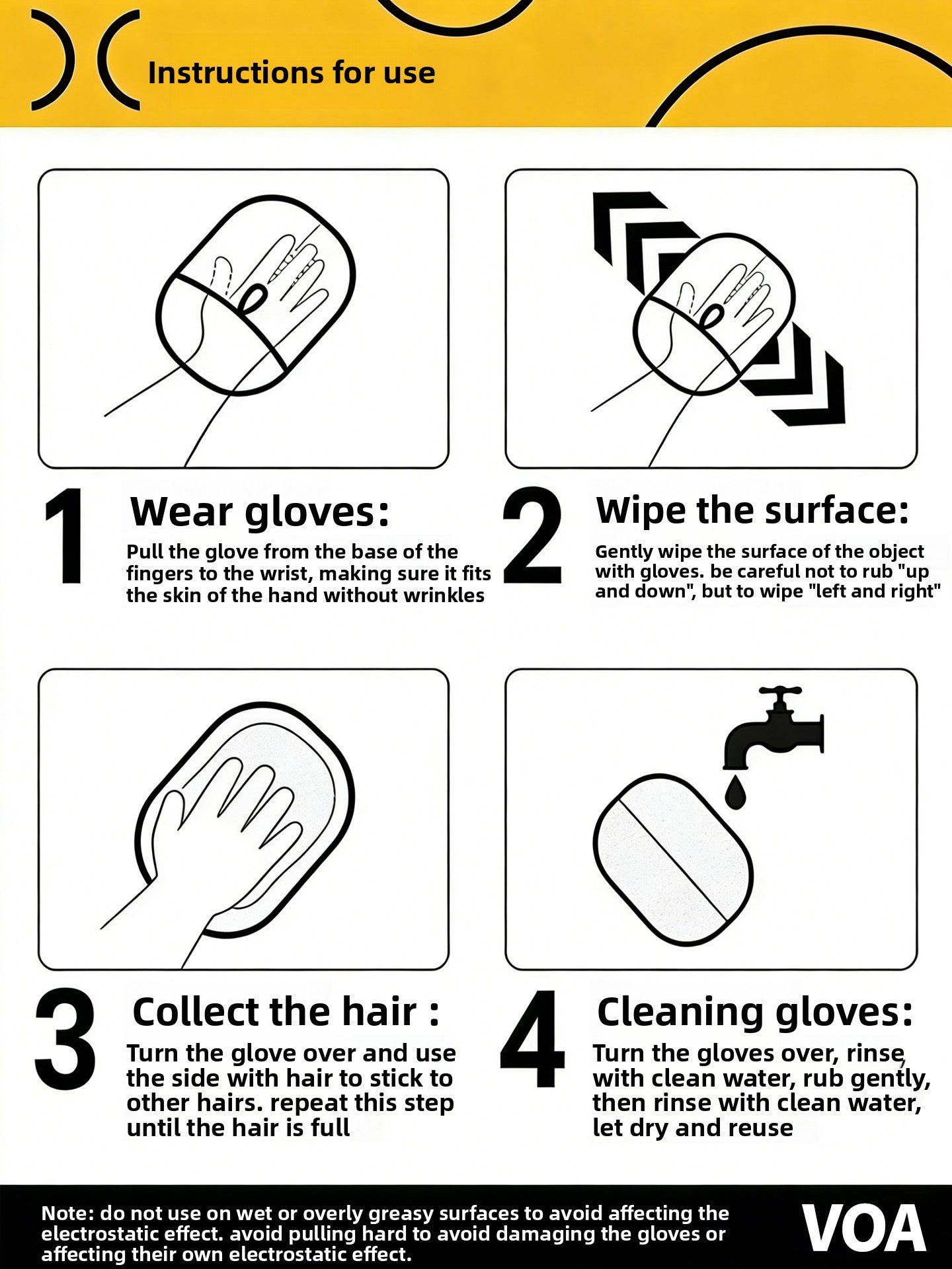 Electrostatic Pet Hair Removal Glove