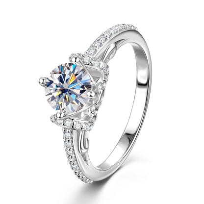 Elegant 14K Gold Plated Moissanite Ring