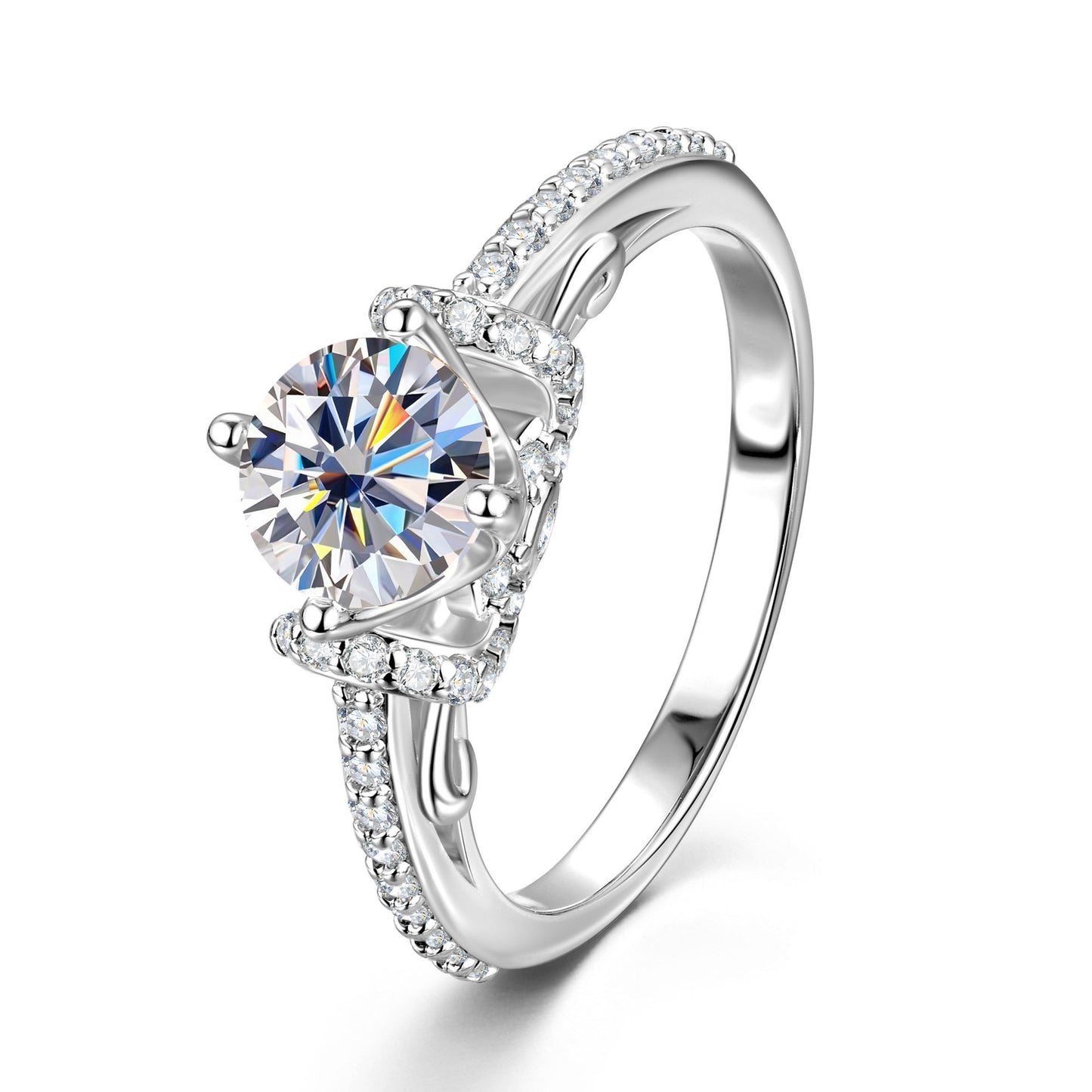 Elegant 14K Gold Plated Moissanite Ring