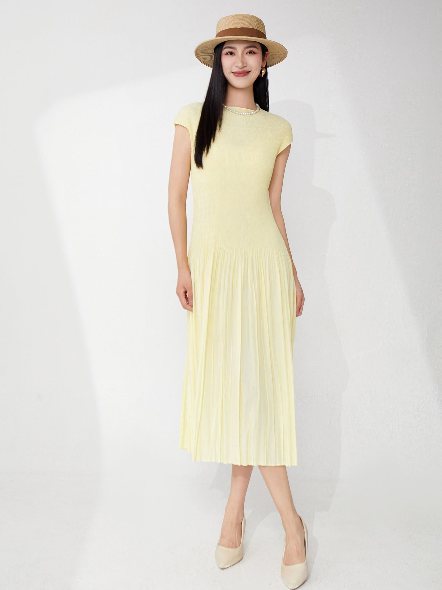 Elegant A-Line Pleated Dress for Women
