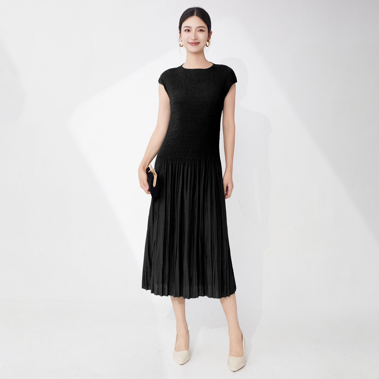 Elegant A-Line Pleated Dress for Women