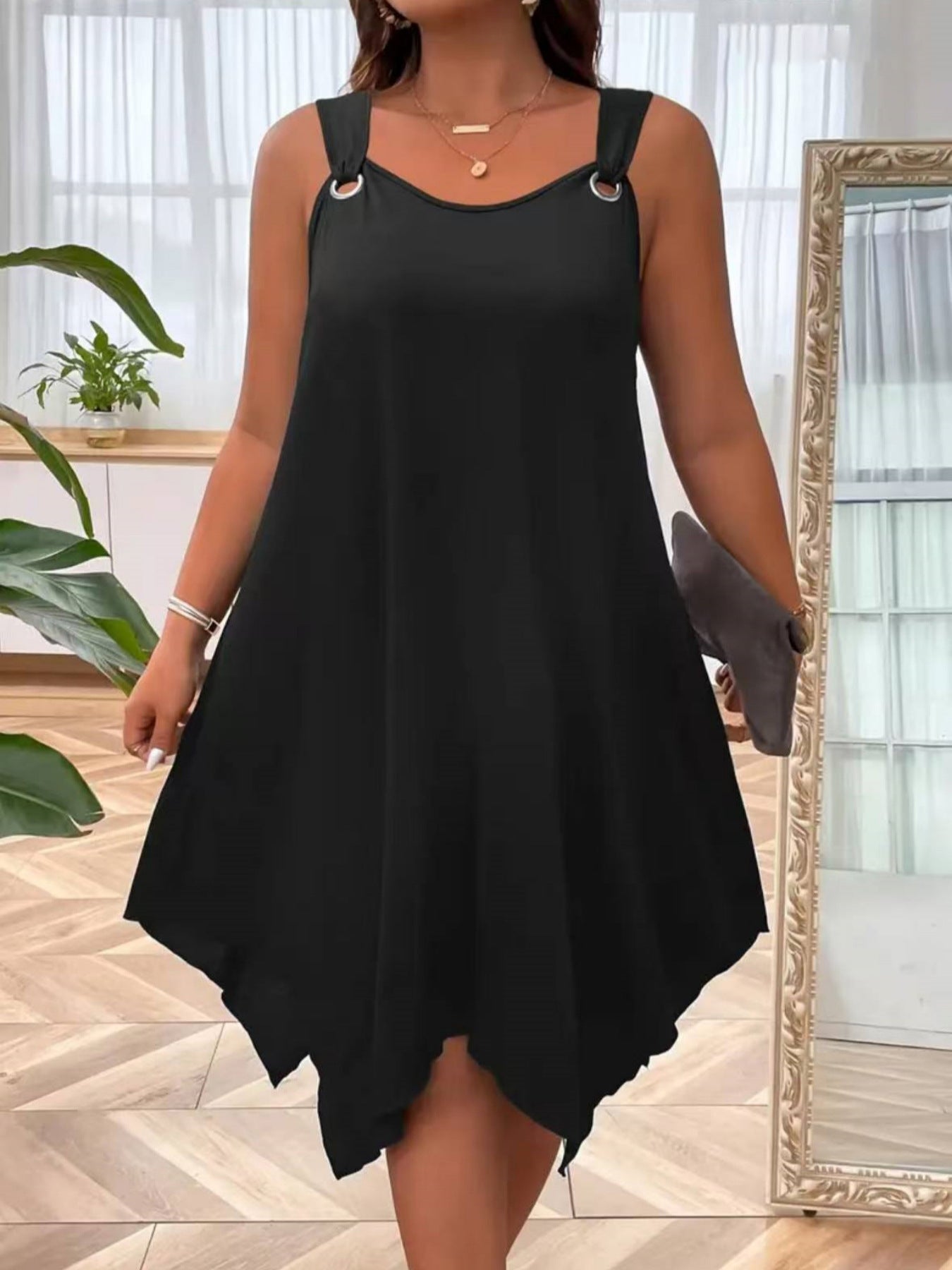 Elegant A-Line Round Neck Sleeveless Dress