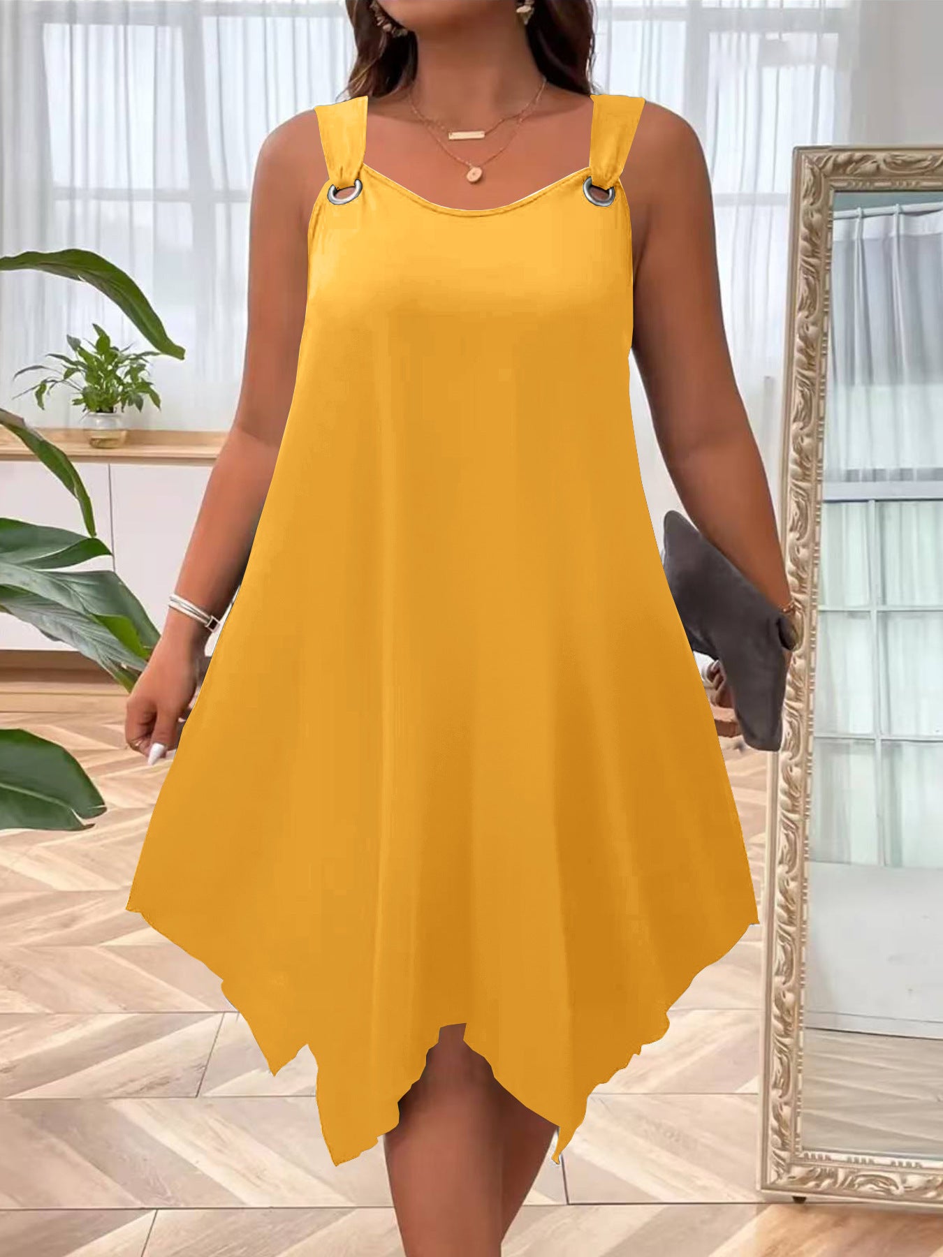 Elegant A-Line Round Neck Sleeveless Dress