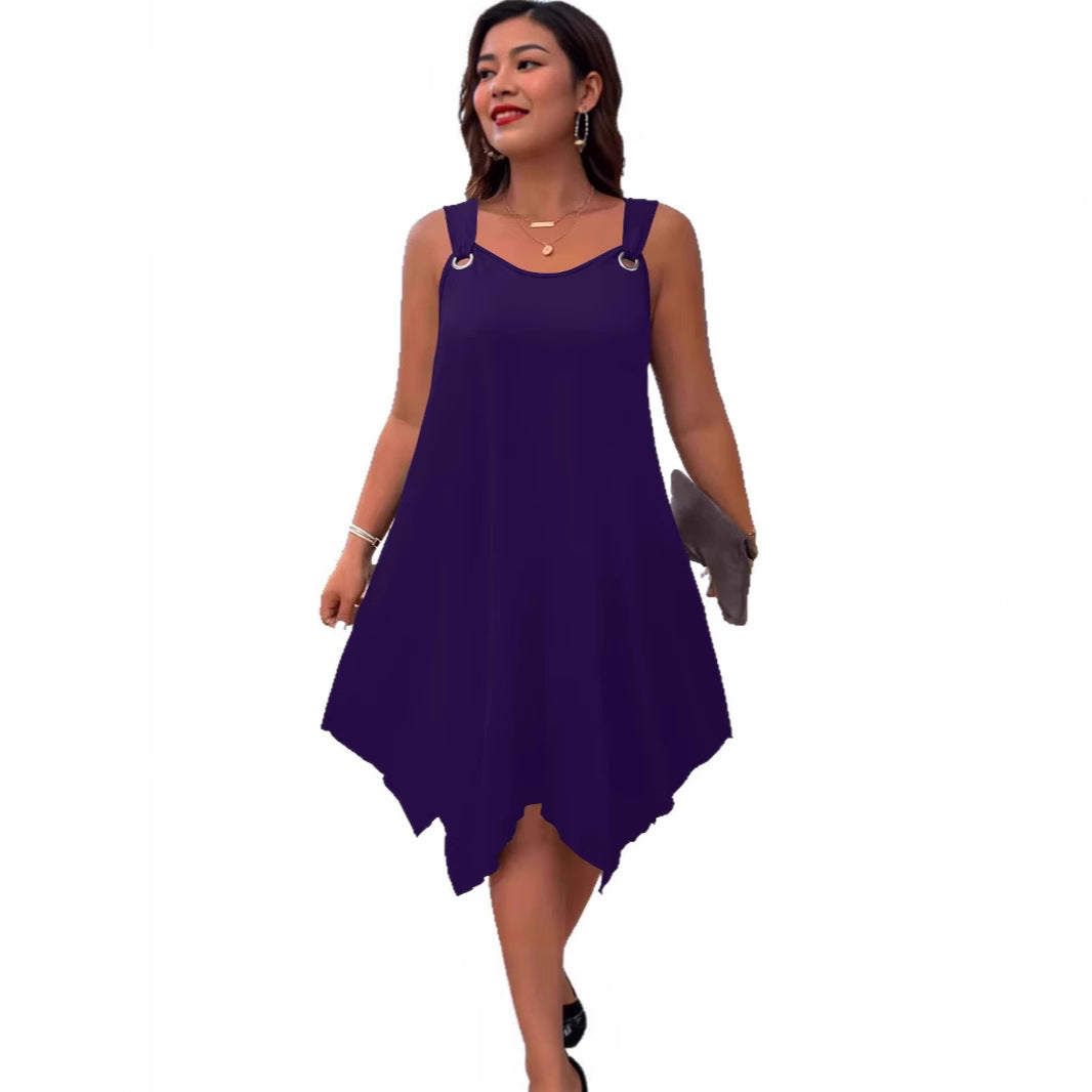 Elegant A-Line Round Neck Sleeveless Dress