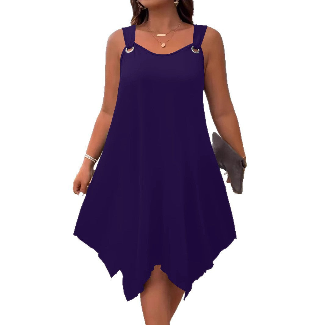 Elegant A-Line Round Neck Sleeveless Dress