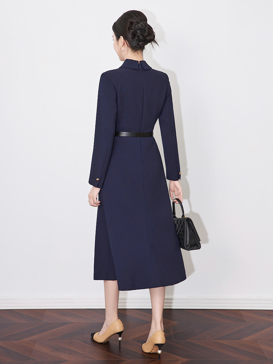 Elegant A-Line Work Dress with High Waist