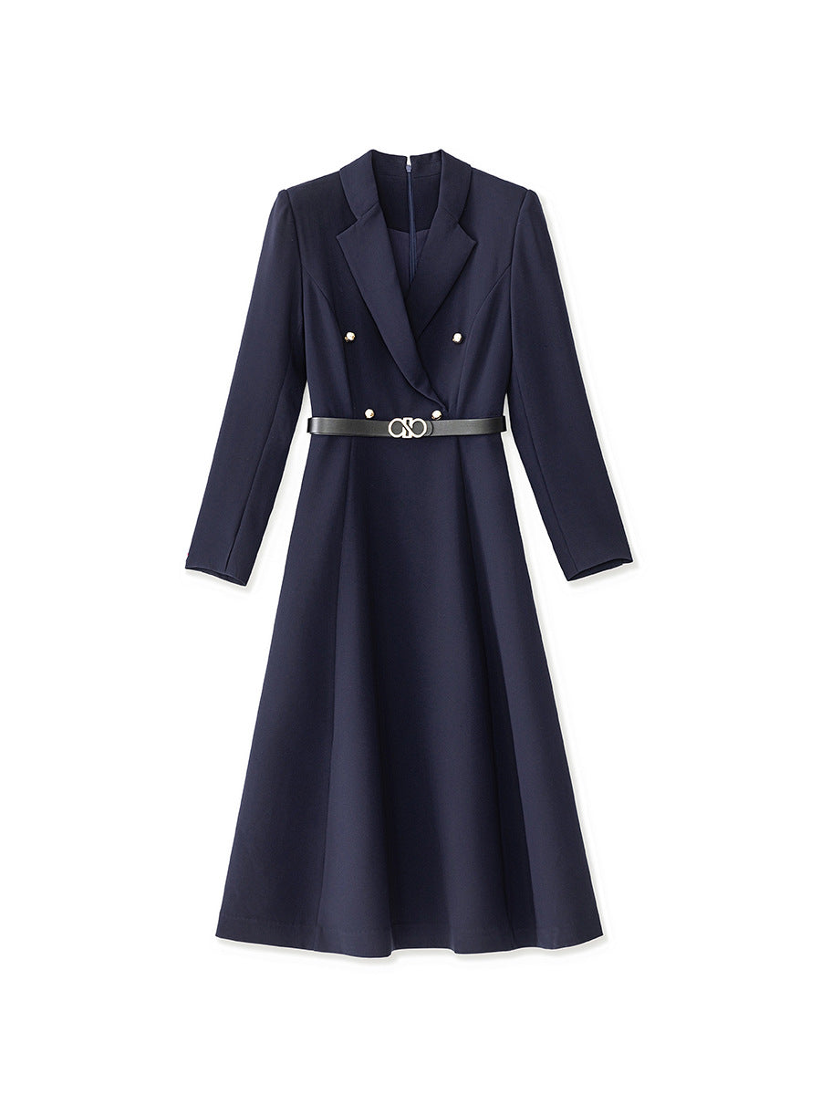 Elegant A-Line Work Dress with High Waist