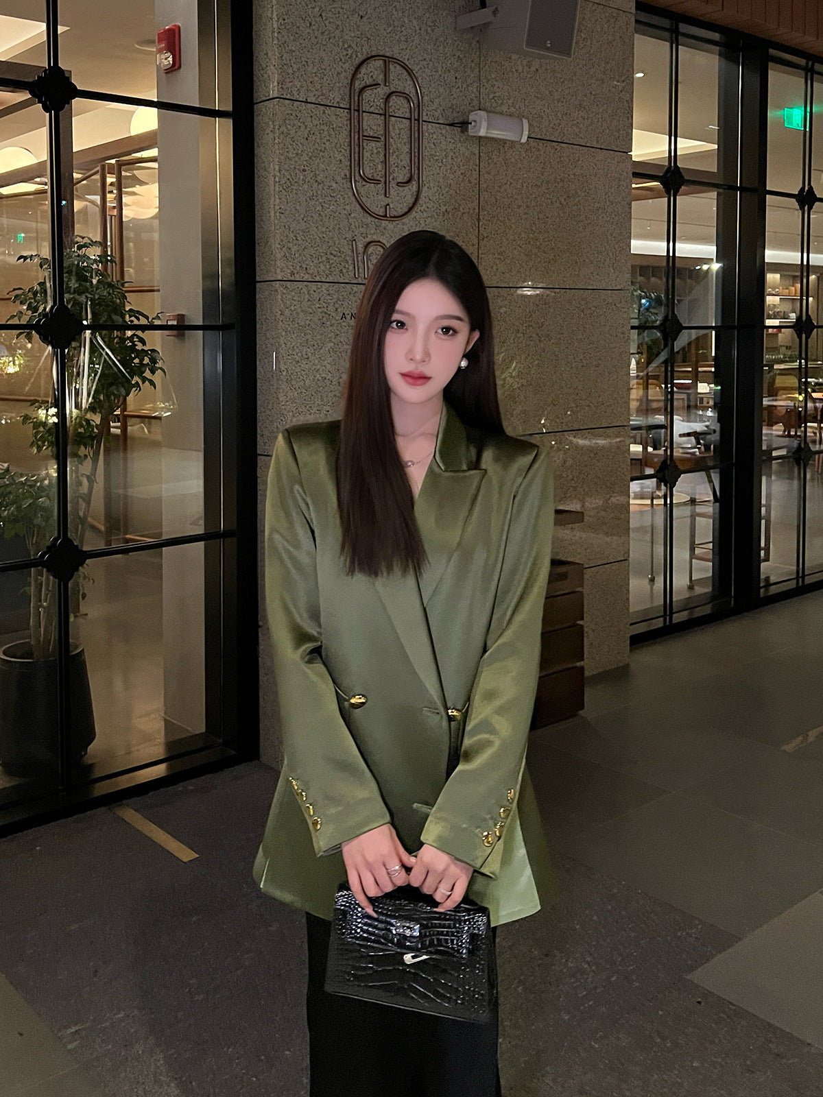 Elegant Acetate Blazer Jacket