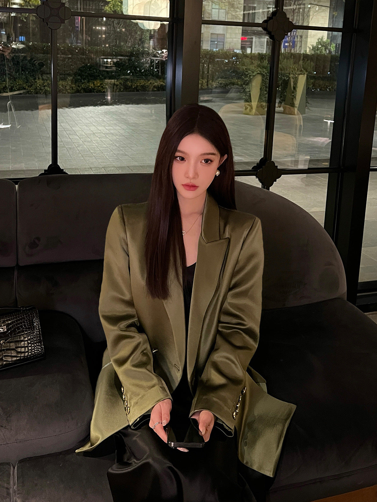 Elegant Acetate Blazer Jacket
