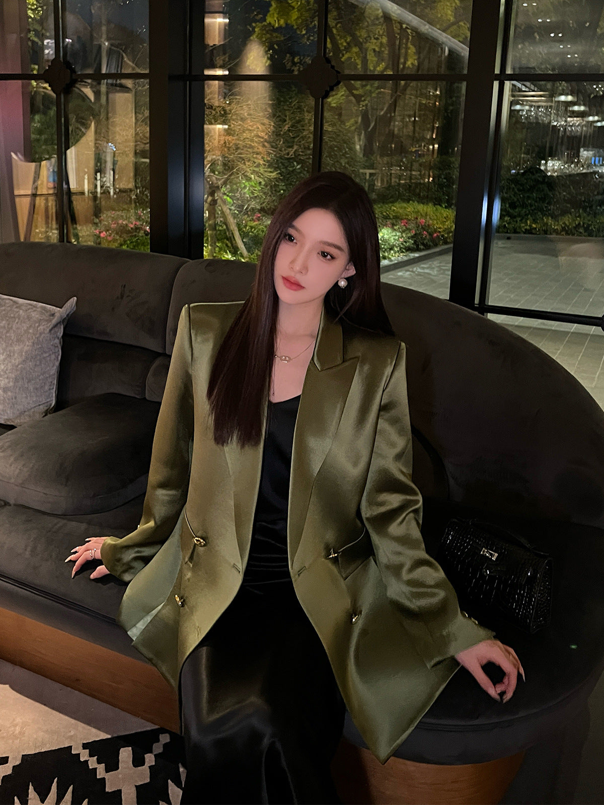 Elegant Acetate Blazer Jacket