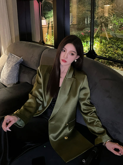 Elegant Acetate Blazer Jacket
