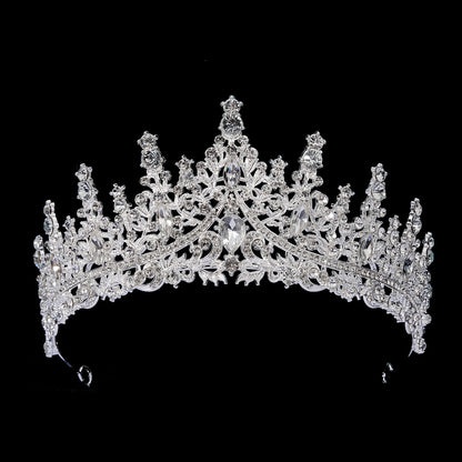 Elegant Alloy Crown Necklace Earrings Set