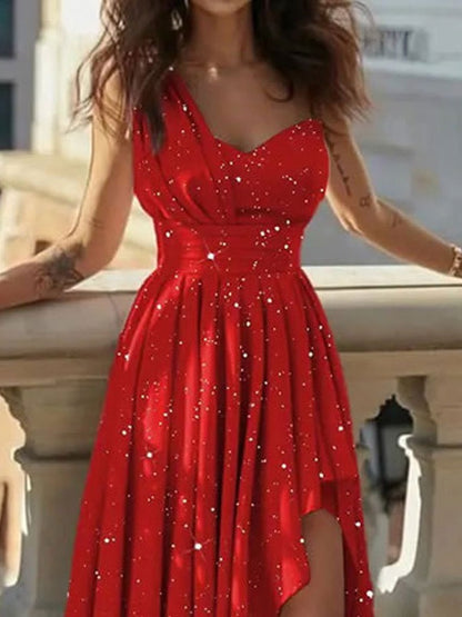 Elegant Asymmetrical Maxi Dress